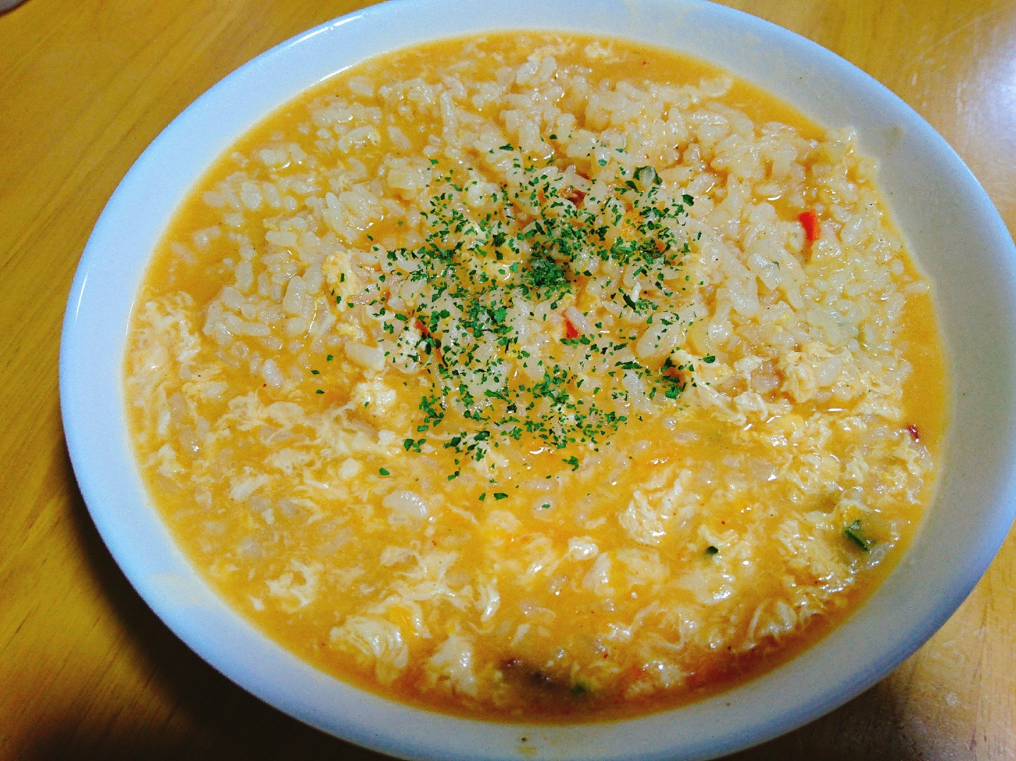 辛ラーメンで締めのチーズ雑炊