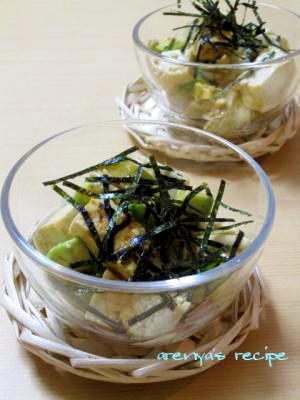 豆腐とアボカドの簡単サラダ