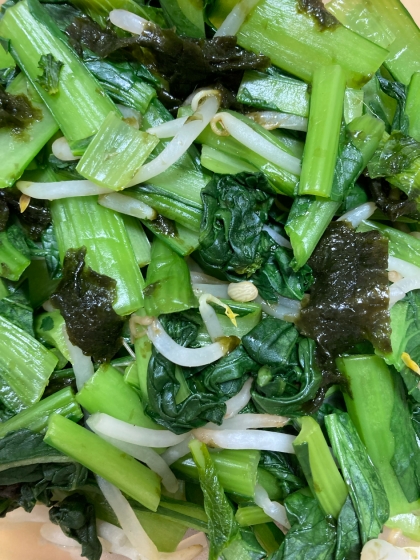 レンジで！もやしと小松菜の海苔和え