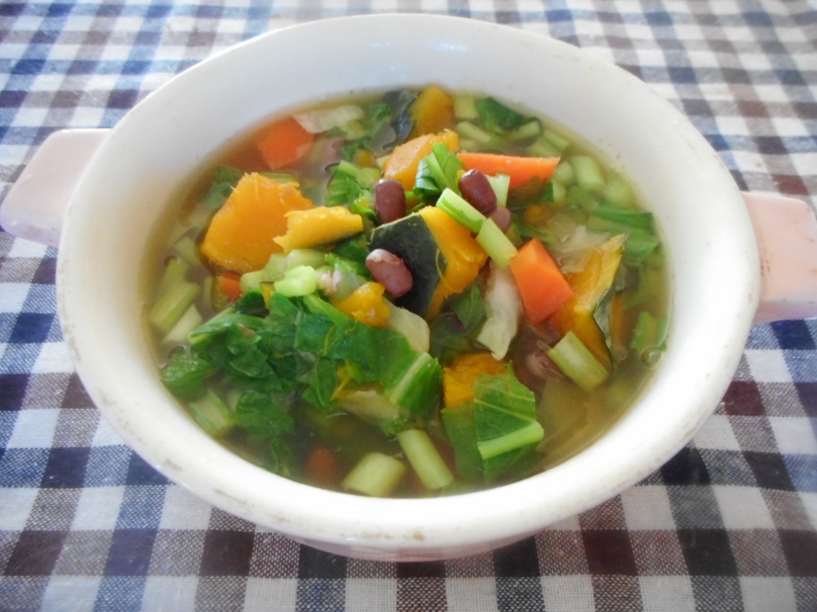 カボチャと小豆の野菜スープ