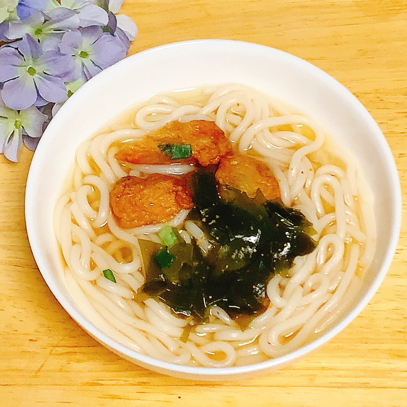 さつま揚げわかめうどん✧˖°