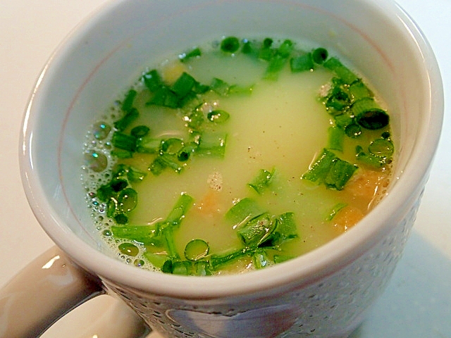 カップスープで　葱とたっぷりコーンスープ