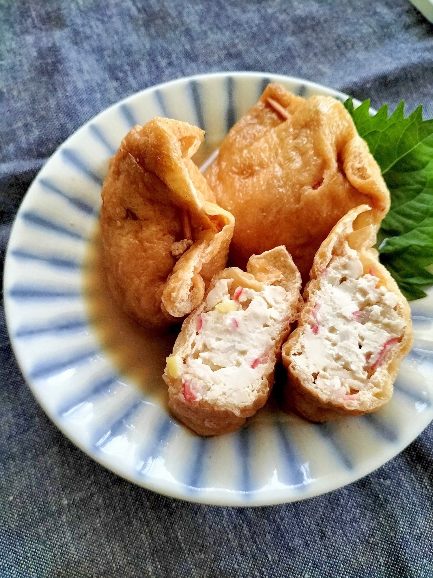 カニカマ豆腐の袋煮♪