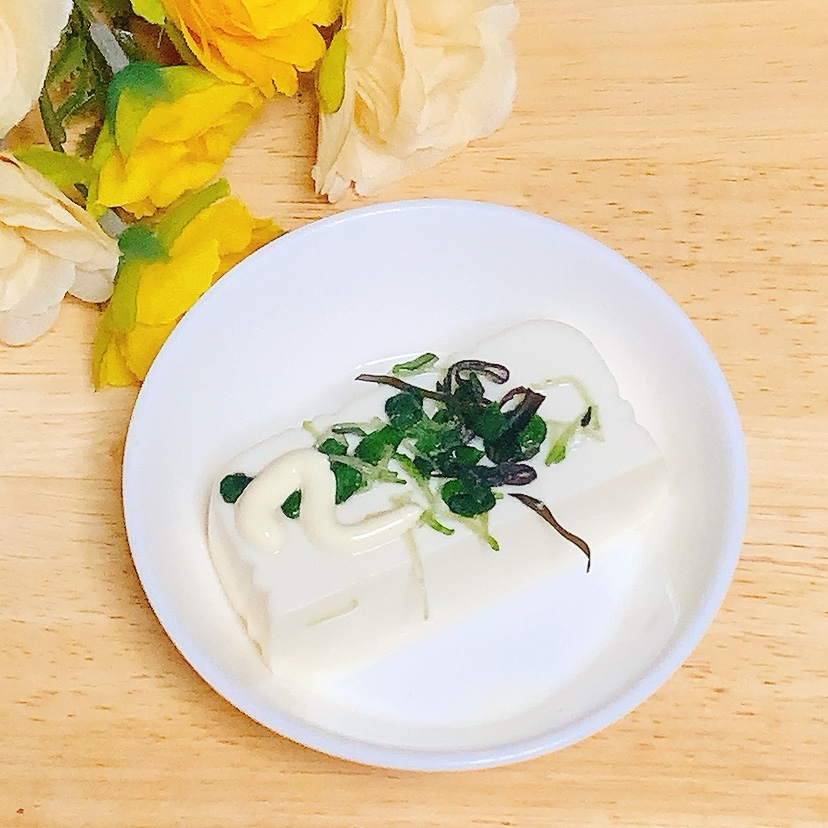 貝割れ大根塩昆布♪冷奴