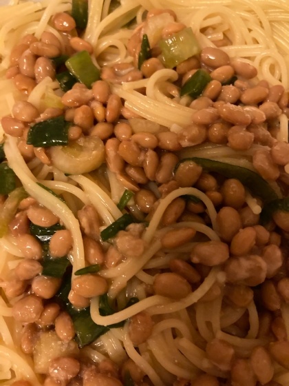 簡単♪納豆パスタ★バター醤油味