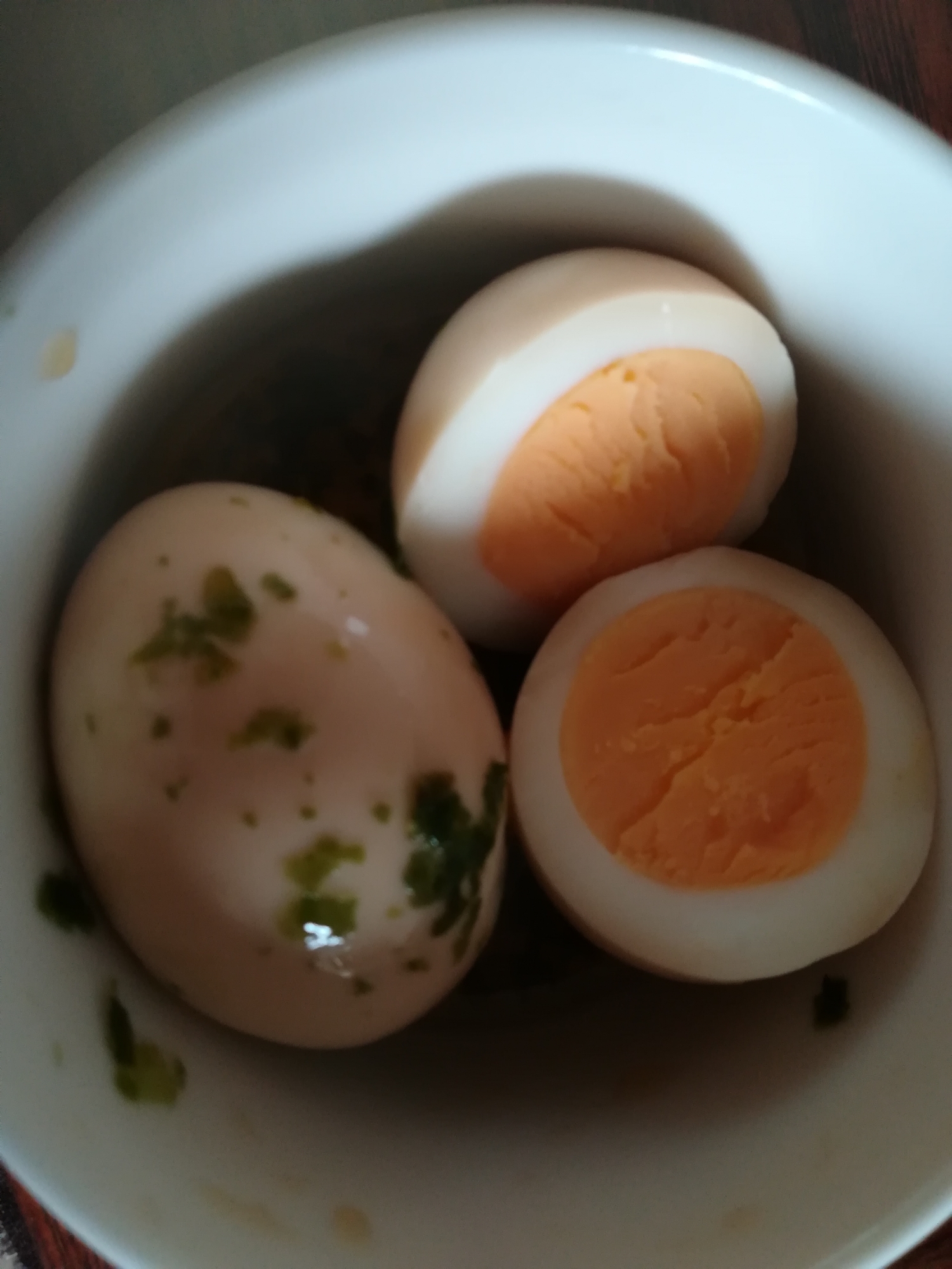 【副菜】煮卵　青のりめんつゆ