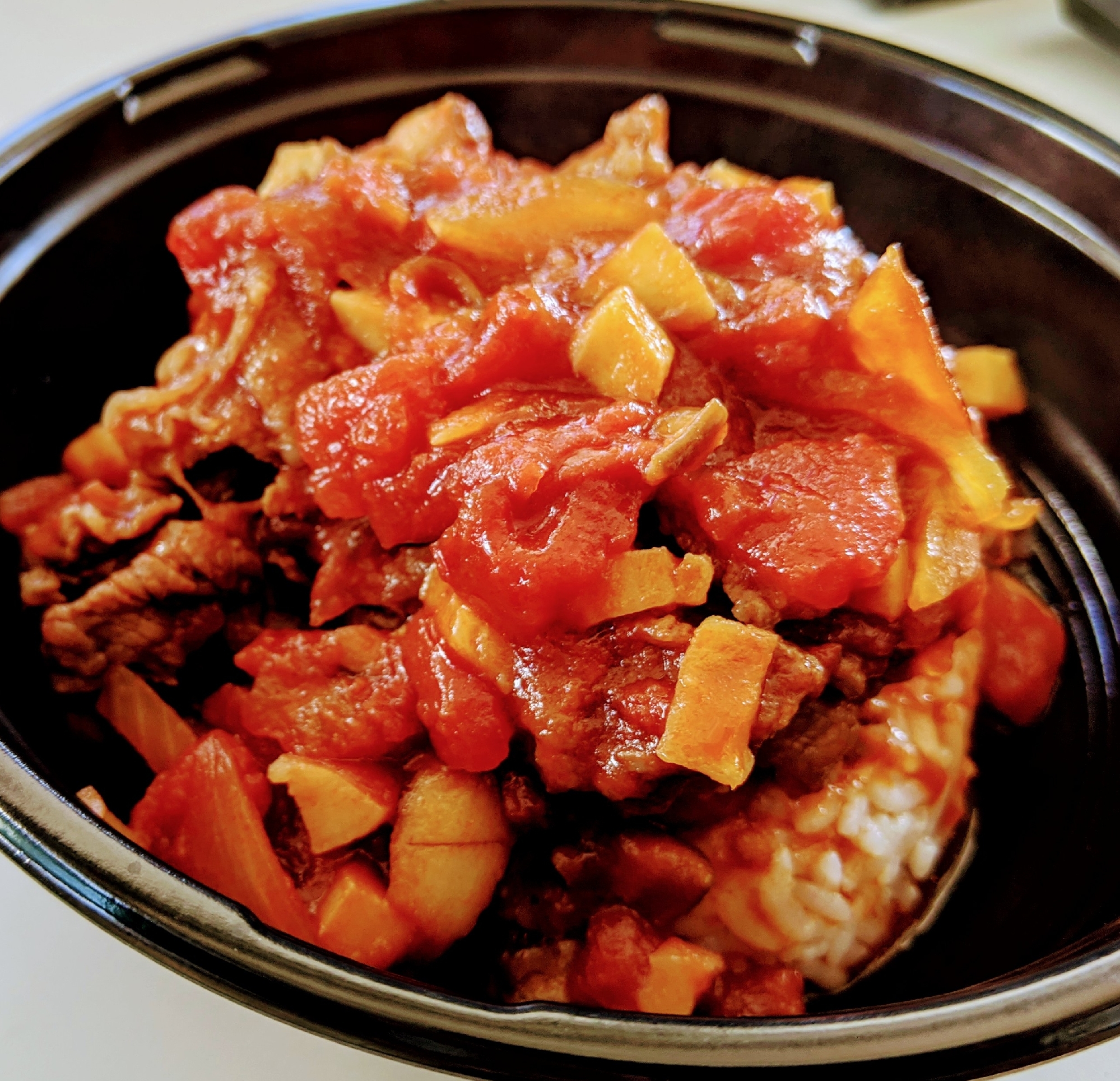 トマト缶で出汁要らず牛丼