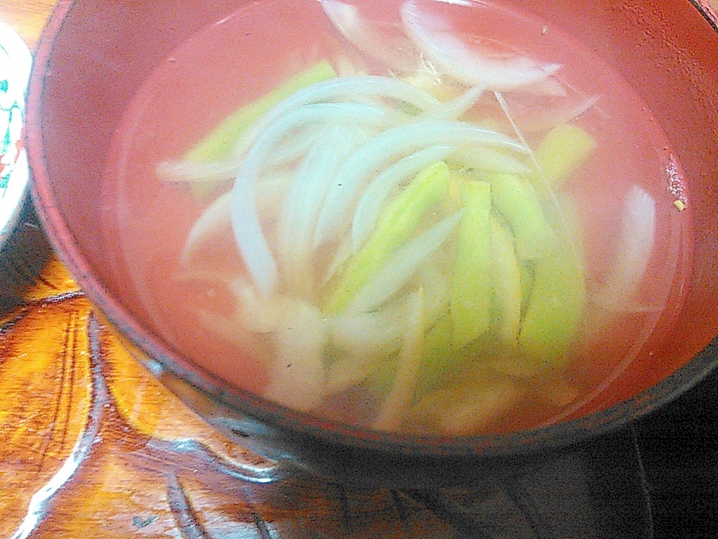 柚子香る☆いんげんと玉ねぎのスープ