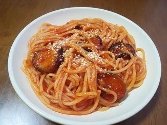 なすのトマトソースパスタ