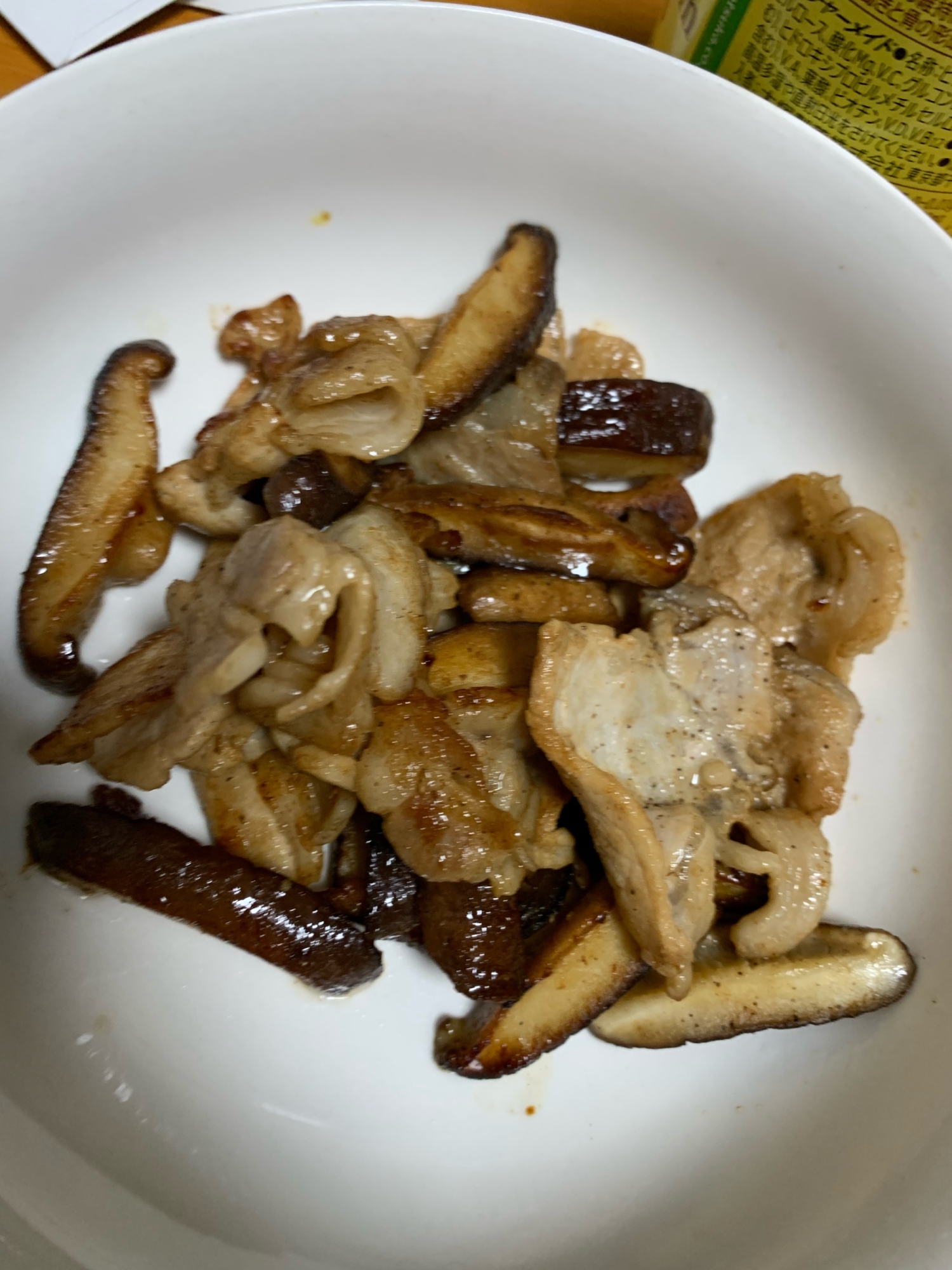 椎茸と豚肉の中華炒め