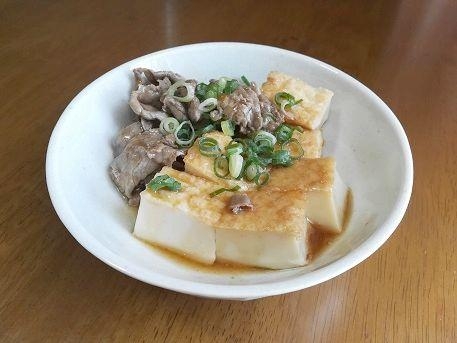 厚揚げと牛肉のあっさりめの煮物