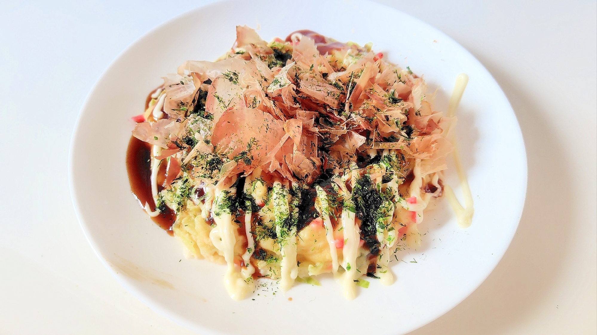 ぱぱっとレンジで米粉お好み焼き