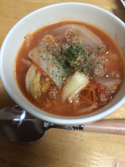 トロトロ白菜のトマトスープ(o^^o)