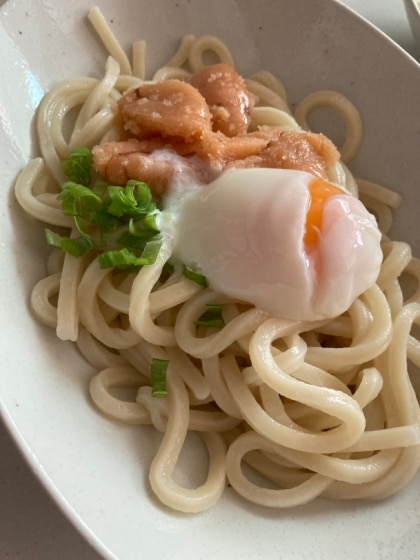 温玉のせ♡明太釜玉うどん レシピ・作り方 by こしあん♡ - 楽天