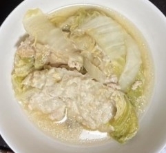白菜とひき肉のミルフィーユスープ