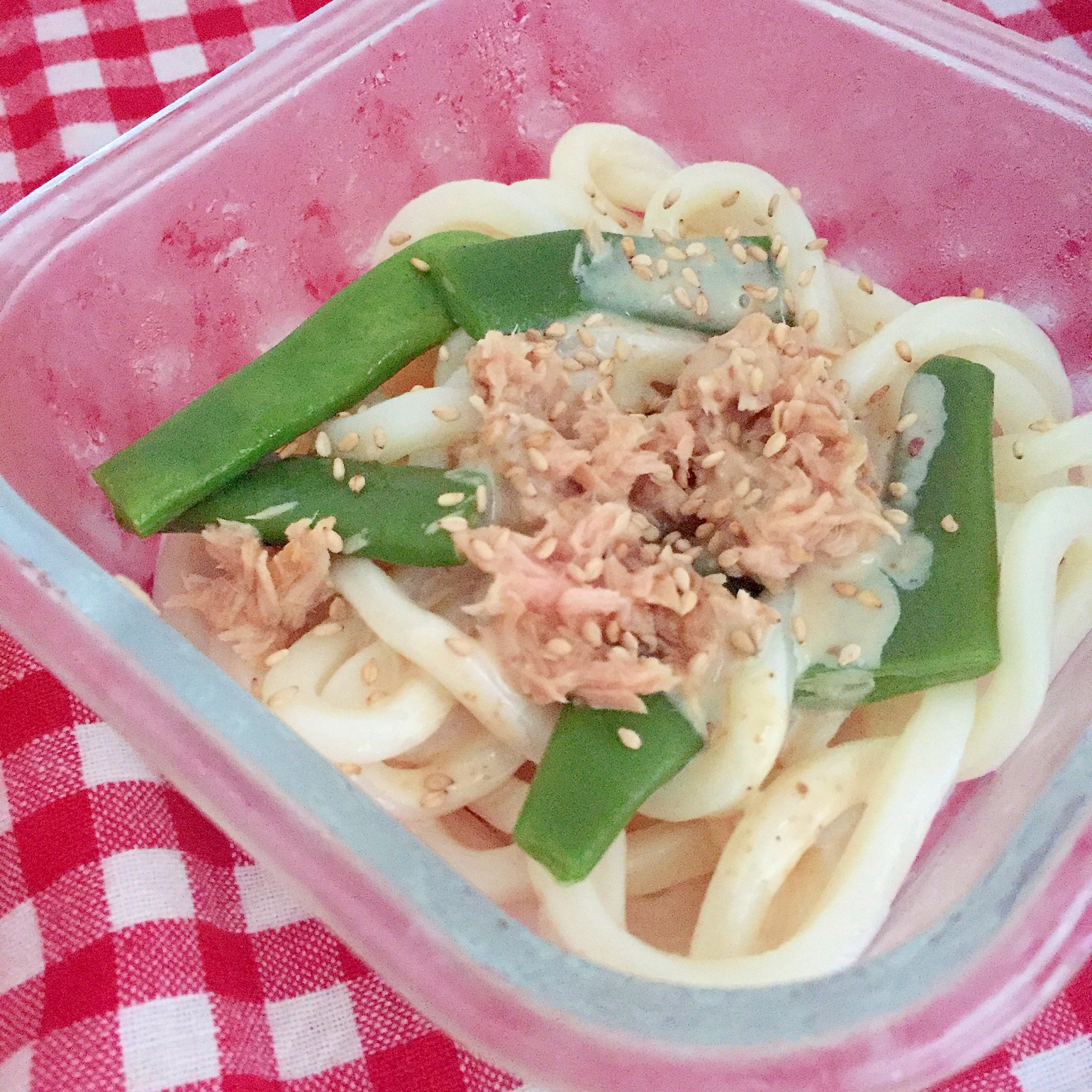 ツナとインゲンの冷やしうどん☆