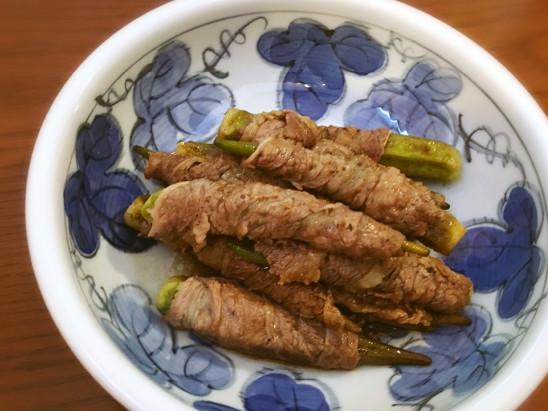 夏のご馳走☆オクラの肉巻き焼き♪