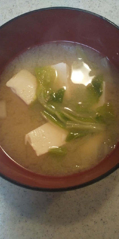 生姜香る♪白菜と豆腐の味噌汁