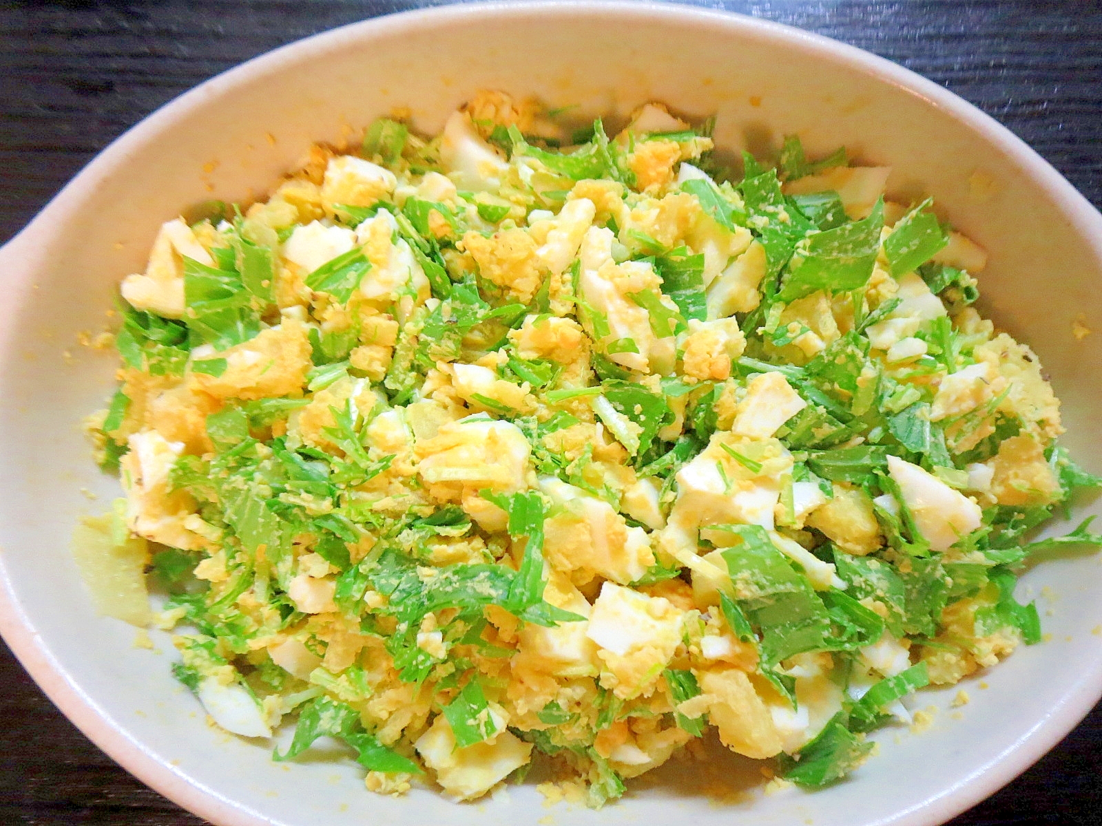 水菜の卵ポテトサラダ