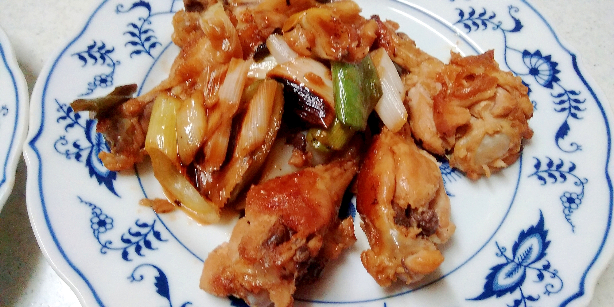 白葱と手羽元の照り焼き