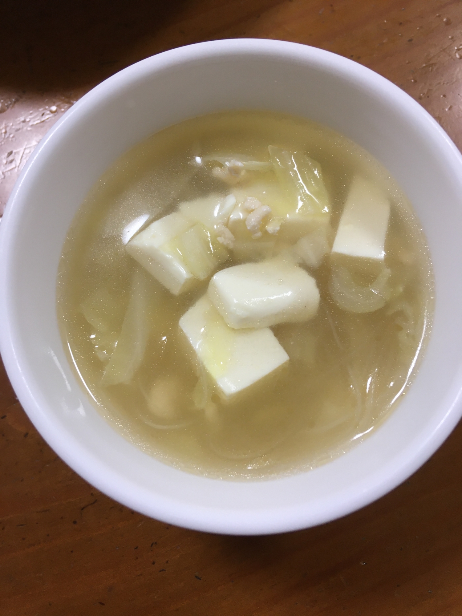 豆腐と鶏ひき肉の春雨スープ♡