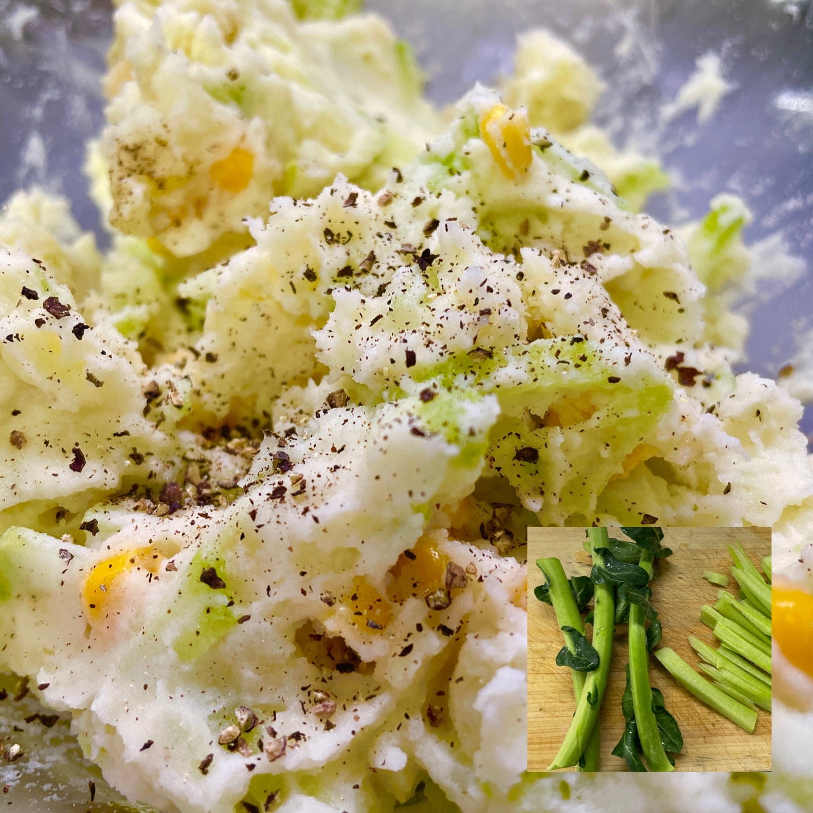 ブロッコリーの茎入りポテトサラダ