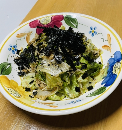 レンジ♡美味しく腸活♡レタスとえのきの海苔ごま和え
