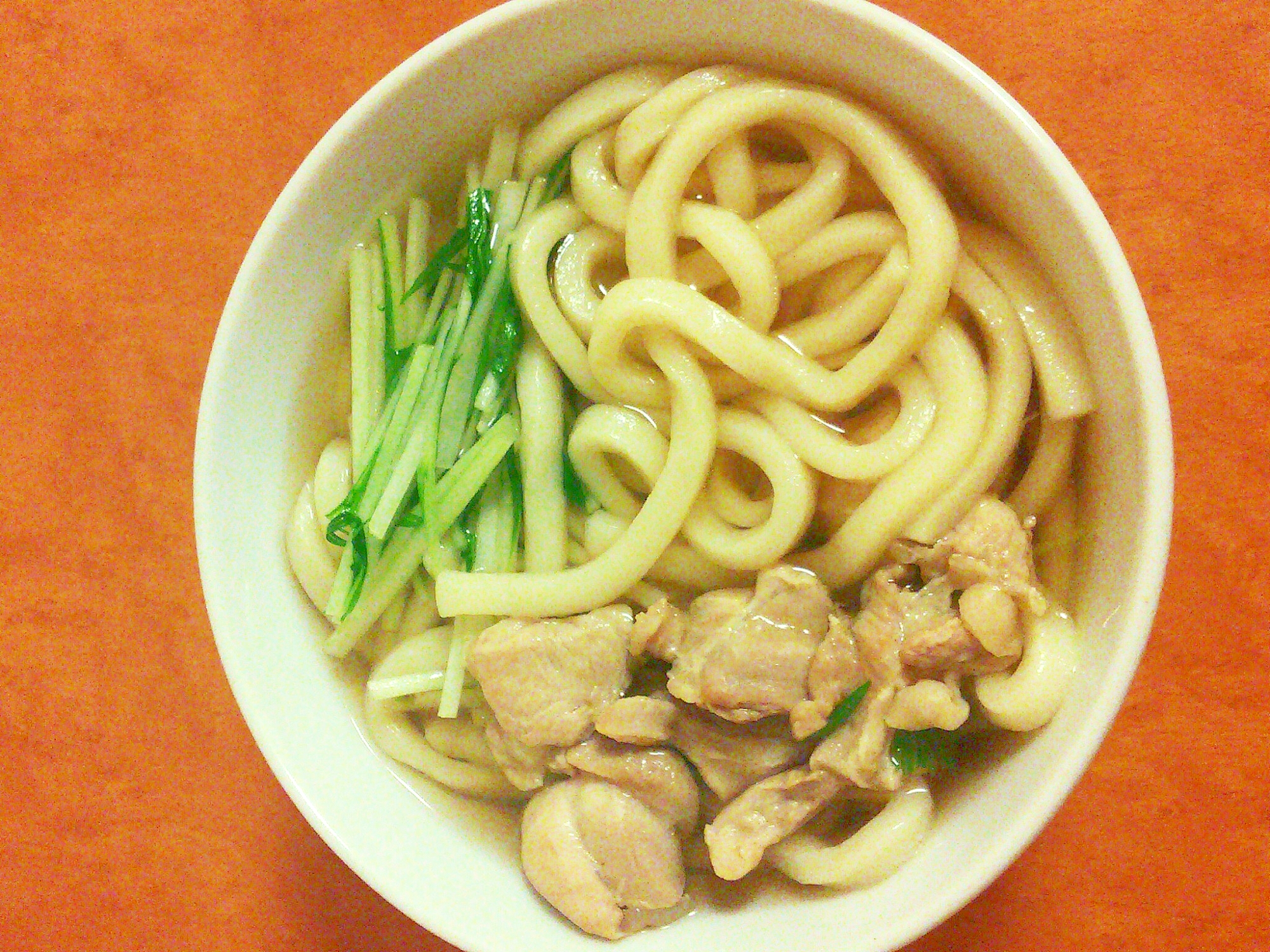 野菜を美味しく☆鶏もも肉と水菜のうどん