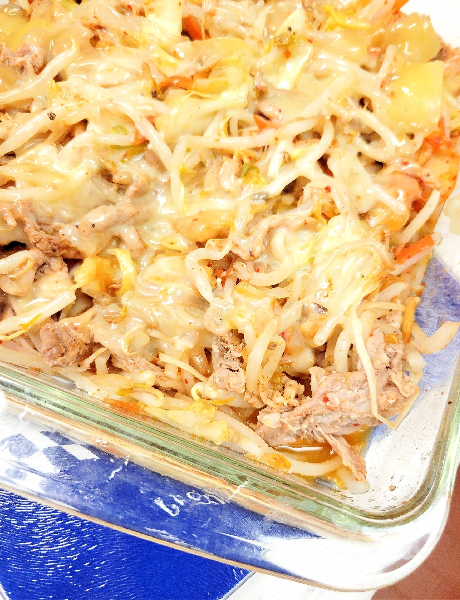 電子レンジde簡単♪(^^)豚キムチチーズ♪