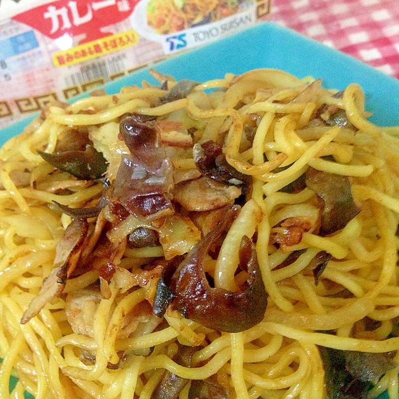 カレー味で！豚焼きそば♡