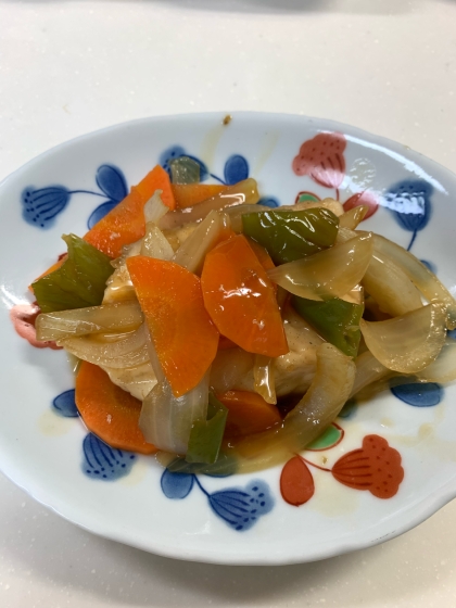 メカジキと野菜の甘酢炒め♪レンチンで時短