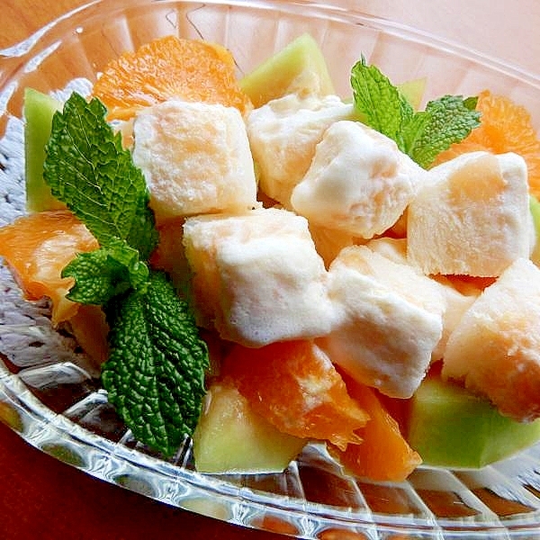 ヘルシー！市販のアイス利用❤メロンのシャーベット♪