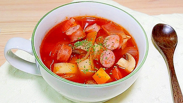 生マッシュルームでミネストローネ