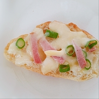 チーズトーストアレンジ ねぎ&ハム マヨかけて