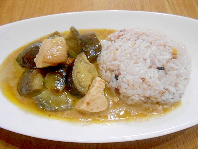 ほったらかしで・・・なすと鶏肉のタイカレー