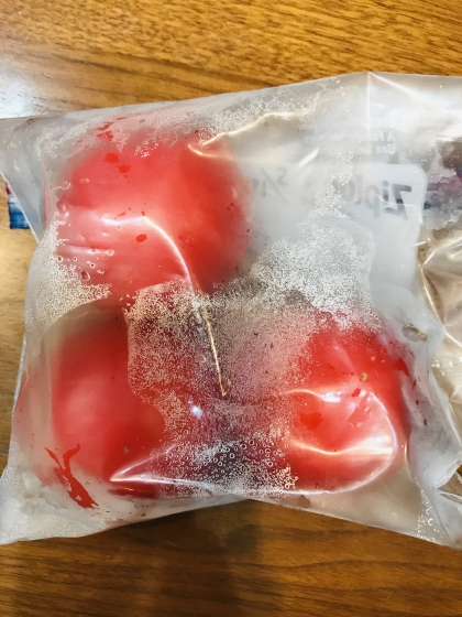冷凍トマト保存、およそ1ヶ月半