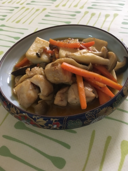 鶏肉とエリンギのバター醤油炒め・粒マスタード風味