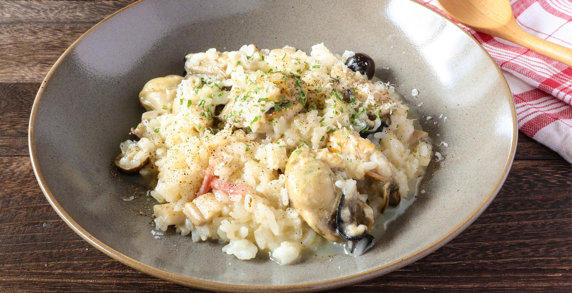 牡蠣のリゾット風ご飯