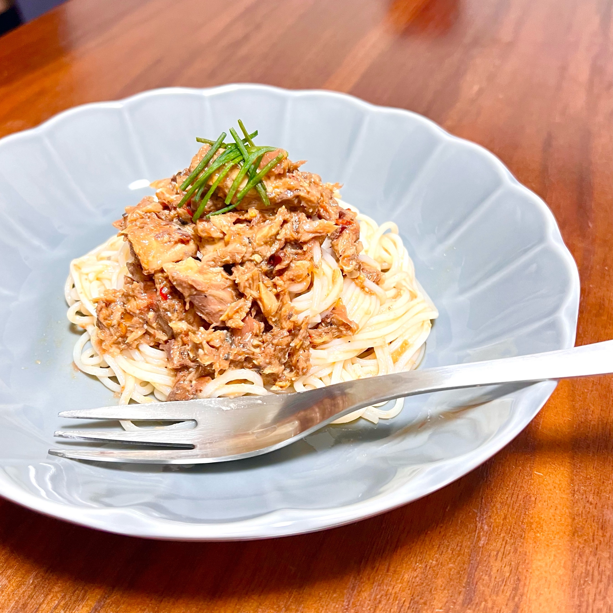 【そうめんアレンジ】梅カツオとサバ缶の冷製そうめん