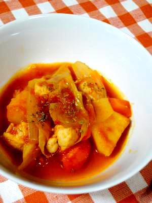 【基本】鶏むね肉のトマト煮込み