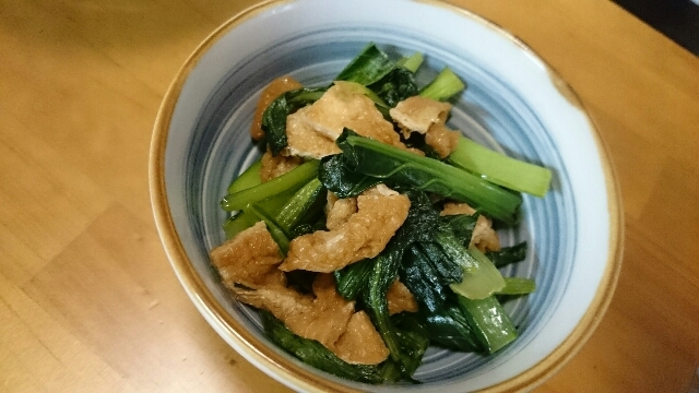小松菜とうすあげの炒め物