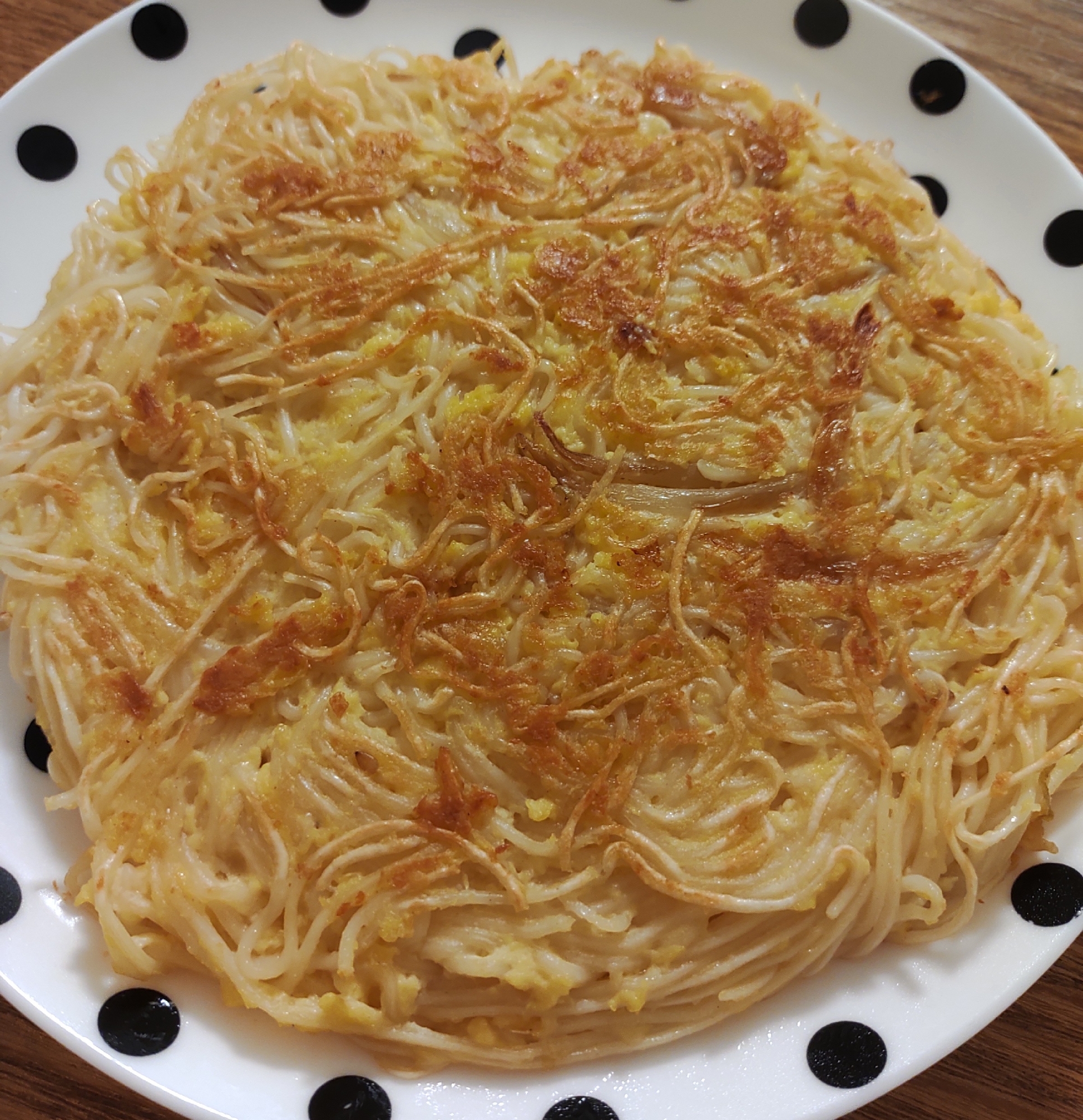 袋麺アレンジ　バリカタ豚骨かた焼きそば