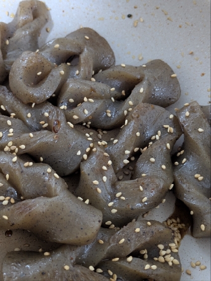 ねじり蒟蒻の照り焼き