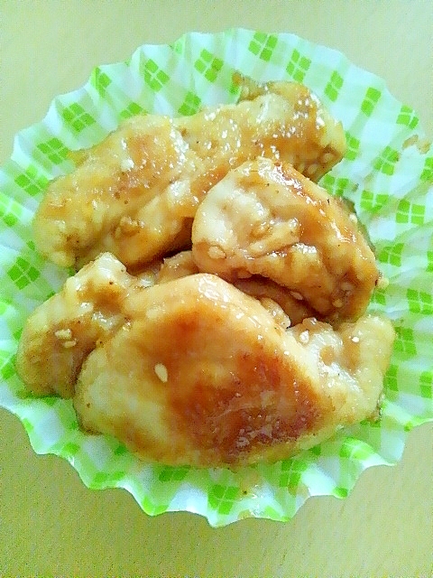 お弁当おかず ささみの照り焼きゴマ風味 レシピ 作り方 By ロイス１１２３ 楽天レシピ