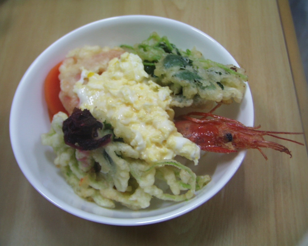 えび天ぷら、三つ葉天ぷら丼