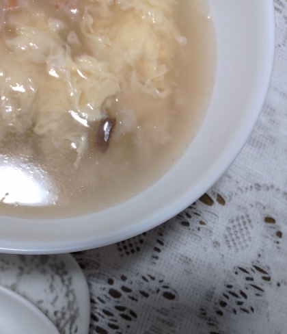 大根、人参、えのき、卵の中華スープ