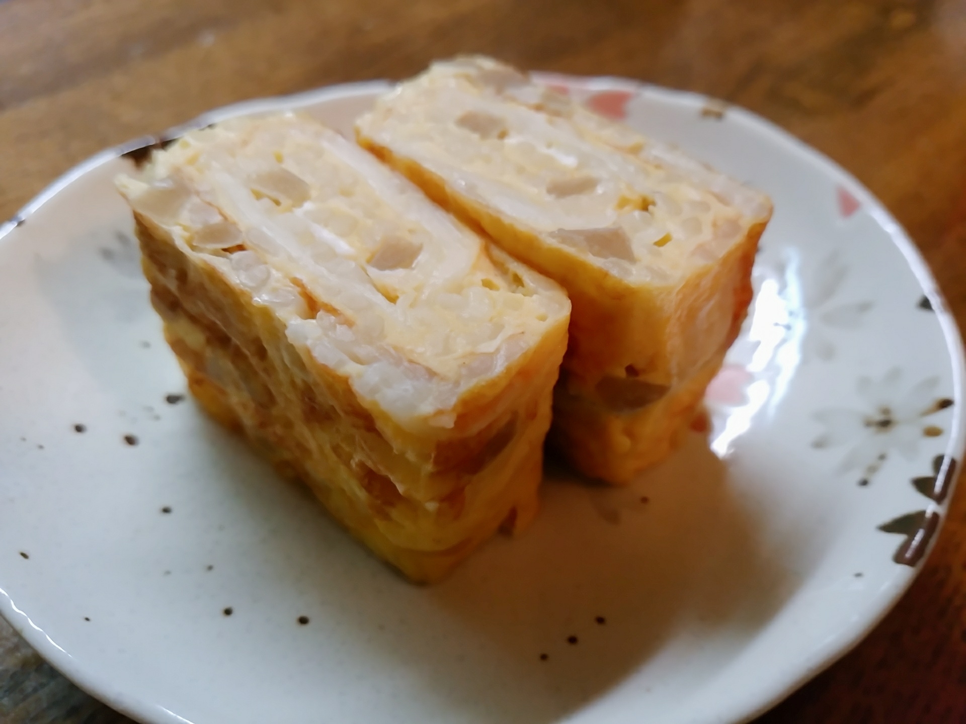 卵１個☆カリカリ梅と素麺の卵焼き