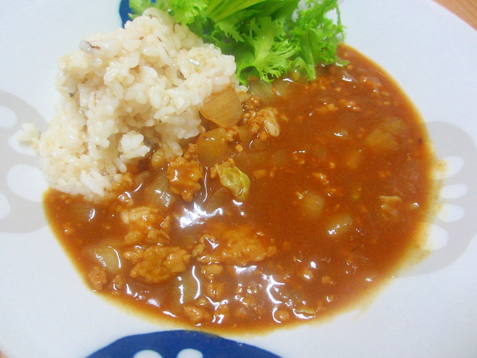 ひき肉とたまねぎのりんご醤油カレー