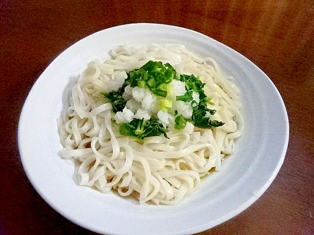 モロヘイヤと大根おろしの冷やしうどん