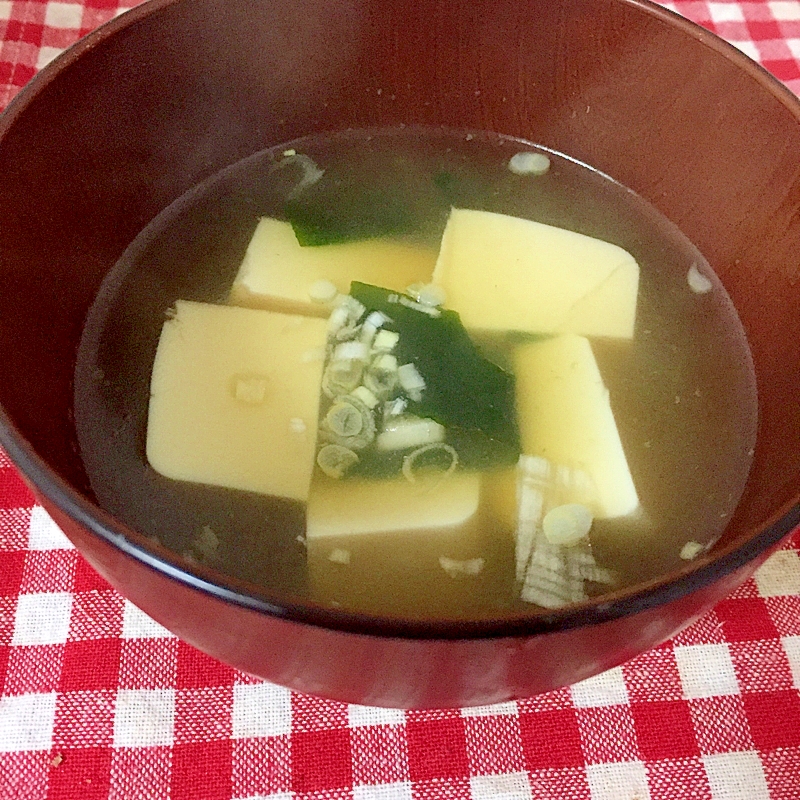 おでんの汁で！豆腐とわかめスープ☆